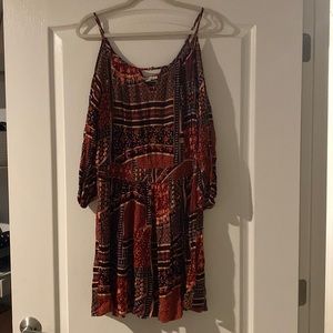 American Eagle Outfitters Red and Black Midi Dress